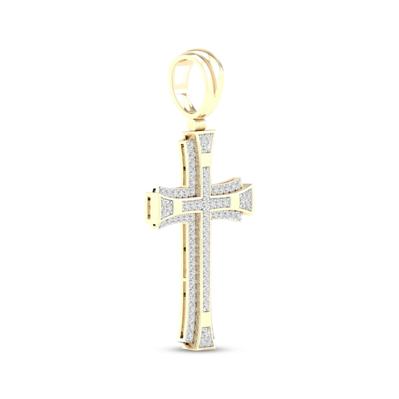 Main Image 2 of KAY Lab-Grown Diamonds Men's Cross Charm 1 ct tw 10K Yellow Gold