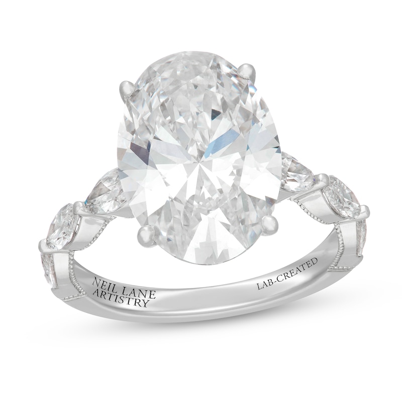 Main Image 1 of Neil Lane Artistry Oval-Cut Lab-Grown Diamond Engagement Ring 7 ct tw 14K White Gold