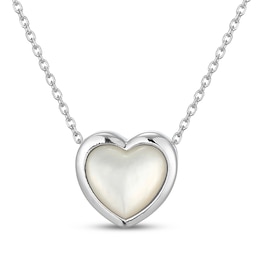 Mother-of-Pearl Heart Necklace Sterling Silver