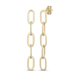 Paperclip Link Drop Earrings 24K Yellow Gold Vermeil Sterling Silver