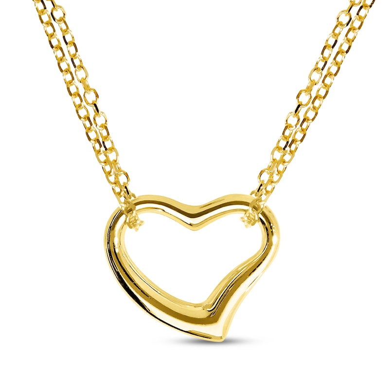 Main Image 1 of Reaura Heart Necklace 14K Yellow Gold 18"