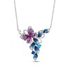Thumbnail Image 1 of Le Vian Denim Ombré, Strawberry Ombré & Swiss Blue Topaz Necklace 14K Vanilla Gold 19"