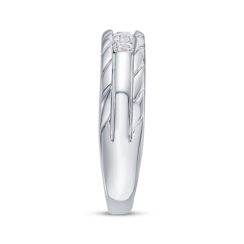 Main Image 2 of Men's Diamond Five-Stone Ring 1/2 ct tw 10K White Gold