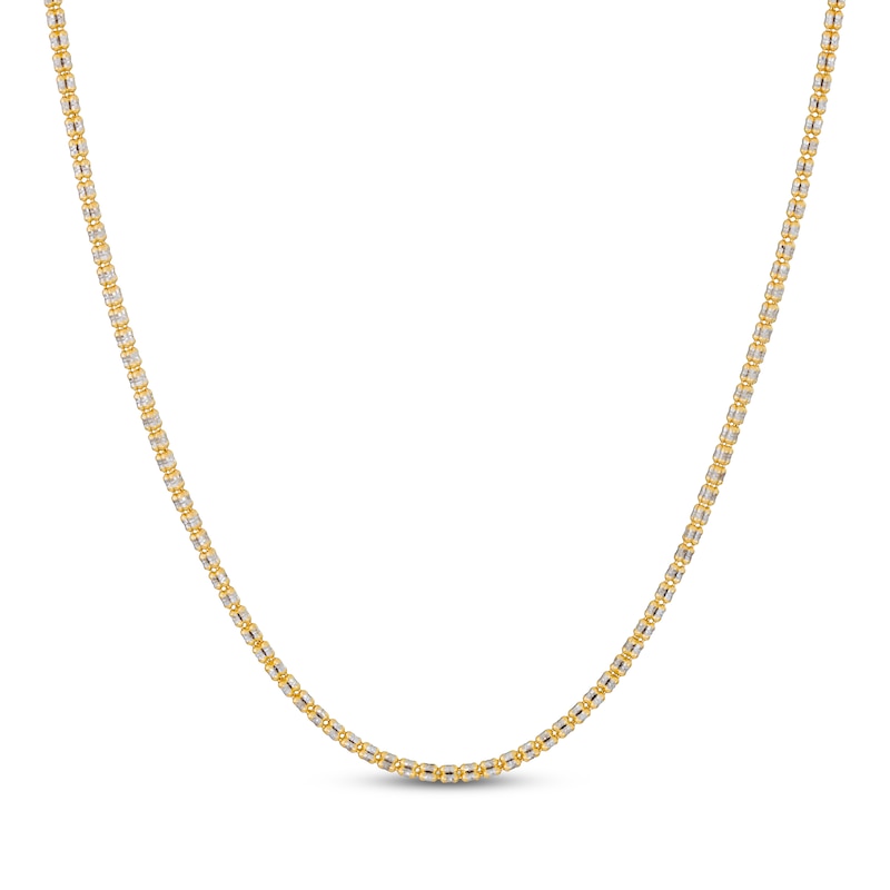 Main Image 1 of 3mm Diamond-Cut Ice Chain Necklace Solid 10K Yellow Gold 20"