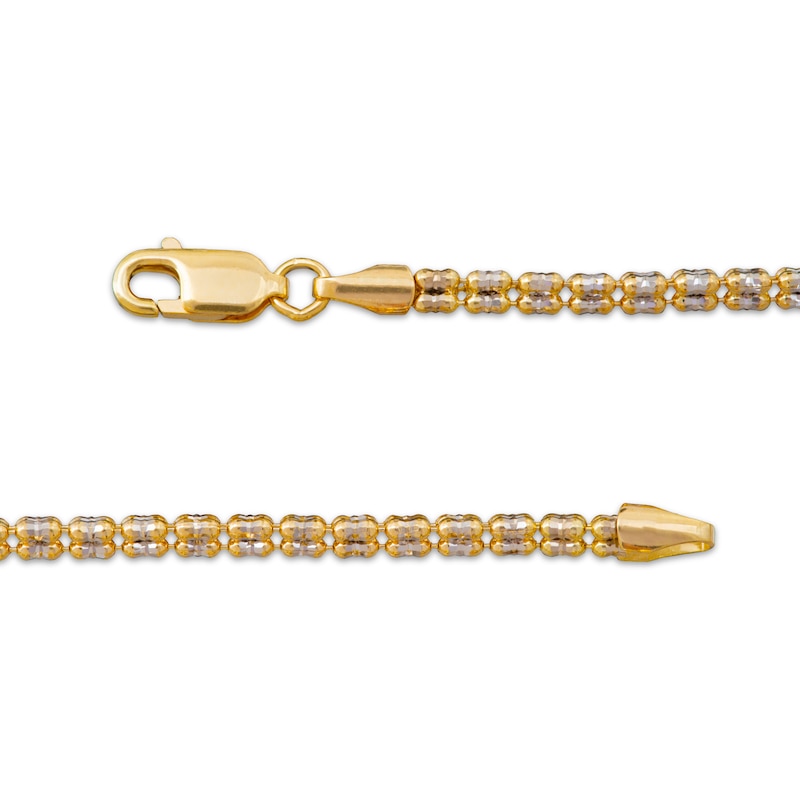 Main Image 3 of 3mm Diamond-Cut Ice Chain Necklace Solid 10K Yellow Gold 20"
