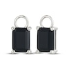 Thumbnail Image 1 of Emerald-Cut Black Agate Earring Charms Sterling Silver