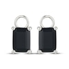 Thumbnail Image 2 of Emerald-Cut Black Agate Earring Charms Sterling Silver