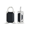 Thumbnail Image 3 of Emerald-Cut Black Agate Earring Charms Sterling Silver