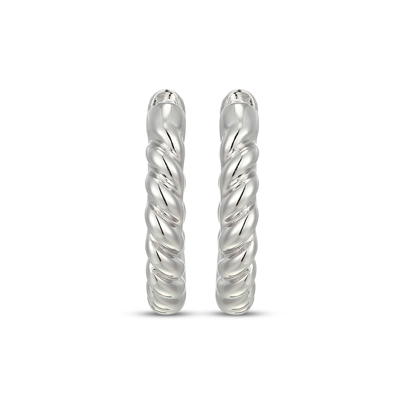 Main Image 2 of Polished Twist Hoop Earrings Sterling Silver 14mm
