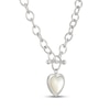 Thumbnail Image 2 of Mother-of-Pearl Heart Toggle Necklace Sterling Silver 18"