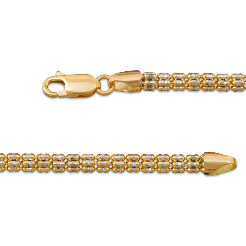 Main Image 3 of 3.85mm Diamond-Cut Ice Bead Chain Bracelet Solid 10K Yellow Gold 8.5"