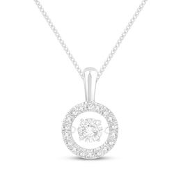 Unstoppable Love Lab-Grown Diamond Halo Necklace 1/4 ct tw 10K White Gold 19"
