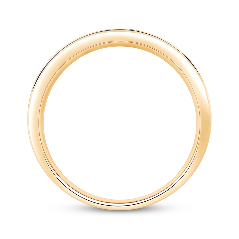 Main Image 2 of Adore Men's Black Diamond Brushed Wedding Band 1/2 ct tw 10K Yellow Gold