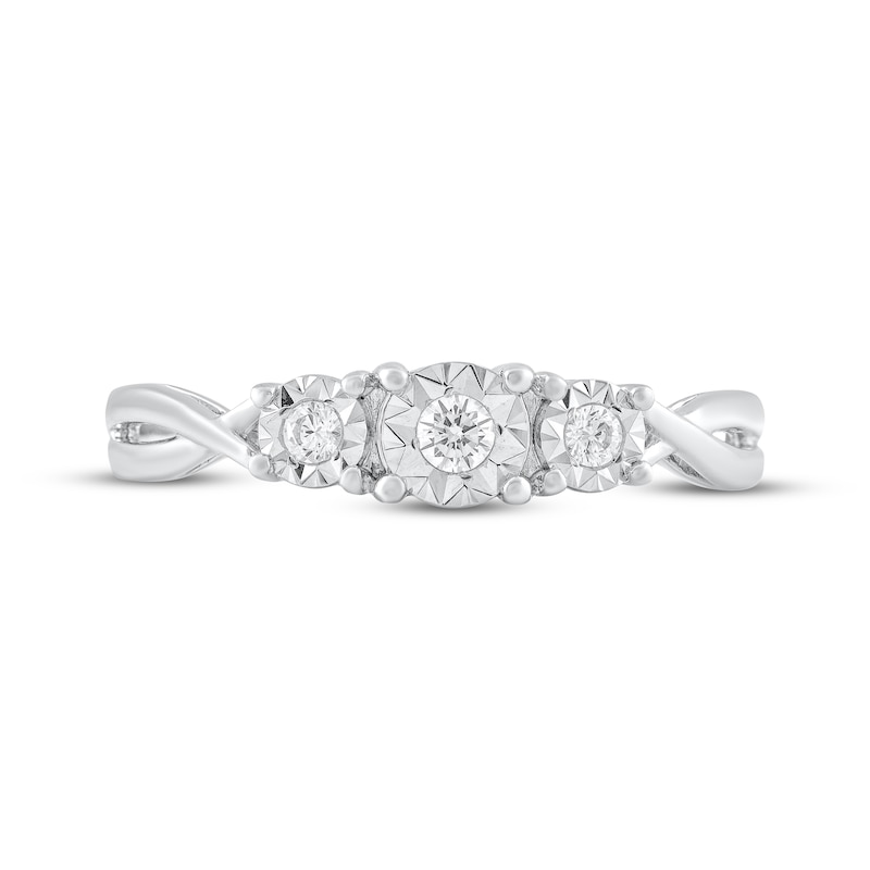 Main Image 3 of Adore Round-Cut Diamond Three-Stone Engagement Ring 1/15 ct tw Sterling Silver