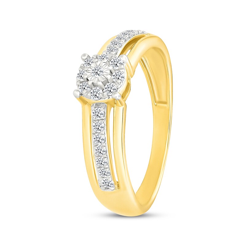 Main Image 2 of Multi-Diamond Promise Ring 1/5 ct tw 24K Yellow Gold Vermeil Sterling Silver