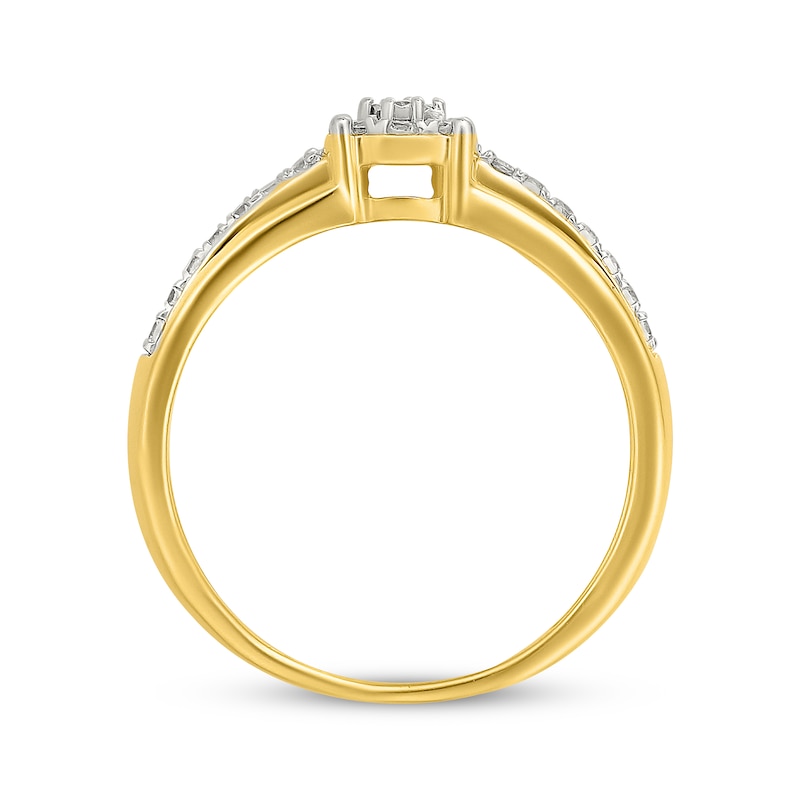 Main Image 3 of Multi-Diamond Promise Ring 1/5 ct tw 24K Yellow Gold Vermeil Sterling Silver