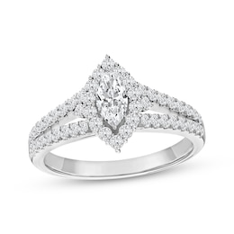 Adore Heirloom Marquise-Cut Diamond Halo Engagement Ring 3/4 ct tw Platinum
