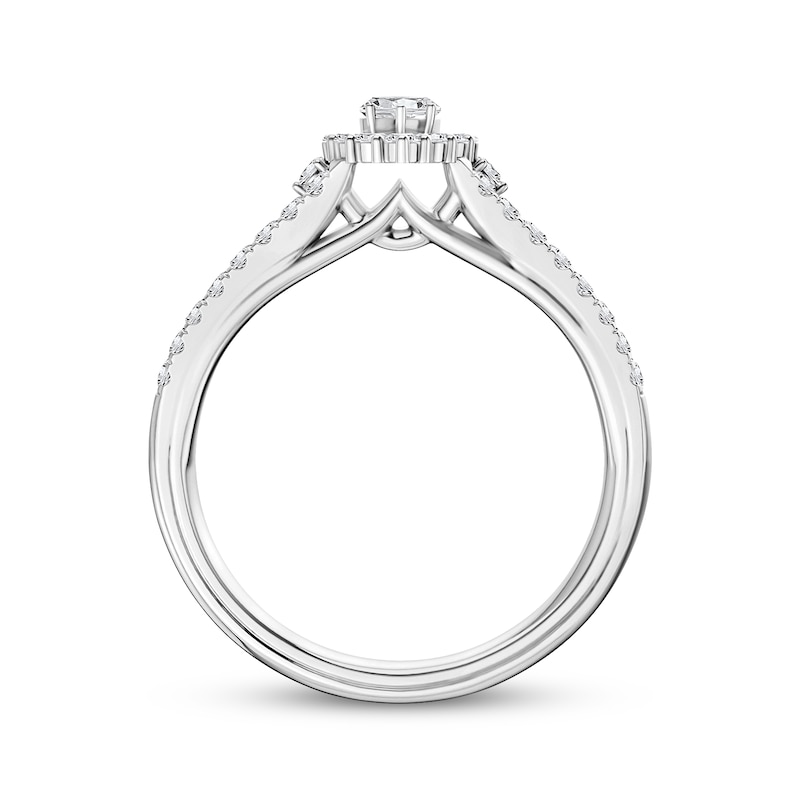 Main Image 3 of Adore Heirloom Marquise-Cut Diamond Halo Engagement Ring 3/4 ct tw Platinum