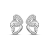 Thumbnail Image 2 of White Lab-Created Sapphire Sideways Interlocking Heart Earrings Sterling Silver