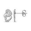 Thumbnail Image 3 of White Lab-Created Sapphire Sideways Interlocking Heart Earrings Sterling Silver