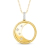 Thumbnail Image 1 of Diamond Crescent Moon Necklace 1/20 ct tw 24K Yellow Gold Vermeil Sterling Silver 18"