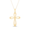 Thumbnail Image 1 of Twisted Cross Necklace 10K Yellow Gold 18"