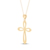 Thumbnail Image 2 of Twisted Cross Necklace 10K Yellow Gold 18"
