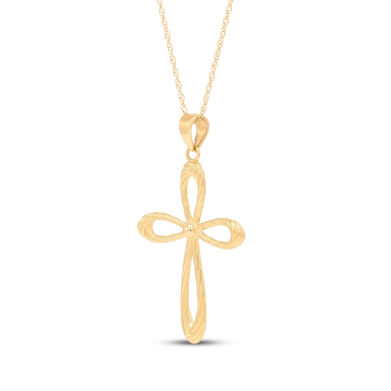 Main Image 2 of Twisted Cross Necklace 10K Yellow Gold 18"