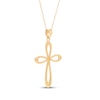 Thumbnail Image 3 of Twisted Cross Necklace 10K Yellow Gold 18"