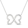 Thumbnail Image 3 of Blue Topaz & White Lab-Created Sapphire Ombré Infinity Hearts Necklace Sterling Silver 18"