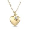 Thumbnail Image 3 of Aquamarine & Puff Heart Charm Toggle Necklace 24K Yellow Gold Vermeil Sterling Silver 18"