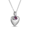 Thumbnail Image 2 of Amethyst & Puff Heart Charm Toggle Necklace Sterling Silver 18"