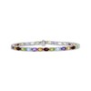 Thumbnail Image 1 of Oval-Cut Amethyst, Citrine, Garnet, Peridot & Sky Blue Topaz Rainbow Bracelet Sterling Silver 7.5"