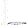 Thumbnail Image 3 of Oval-Cut Amethyst, Citrine, Garnet, Peridot & Sky Blue Topaz Rainbow Bracelet Sterling Silver 7.5"