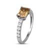 Thumbnail Image 2 of Emerald-Cut Citrine & White Lab-Created Sapphire Ring Sterling Silver
