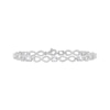 Thumbnail Image 1 of Oval-Cut Aquamarine and Diamond Accent Infinity Bracelet Sterling Silver 7.5"