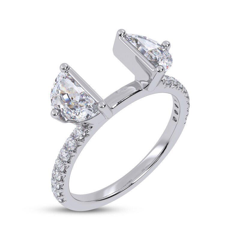 Main Image 2 of Adore Lab-Grown Diamonds Half Moon-Shaped Enhancer Ring 1-1/8 ct tw 14K White Gold