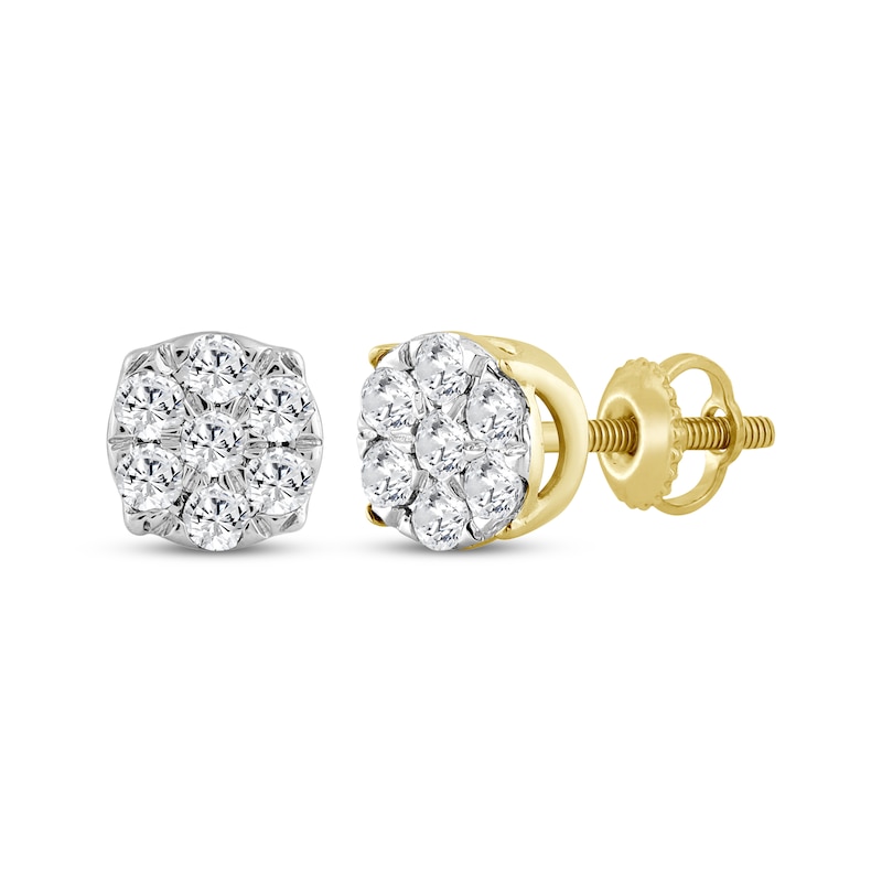 Main Image 1 of KAY Lab-Grown Diamonds Composite Stud Earrings 1/4 ct tw 10K Yellow Gold