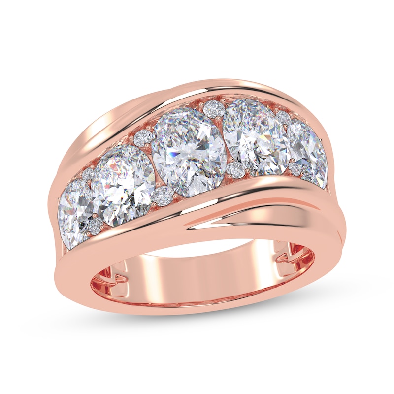 Main Image 1 of Adore Men's Lab-Grown Diamonds Oval- & Round-Cut Wedding Band 5 ct tw 14K Rose Gold