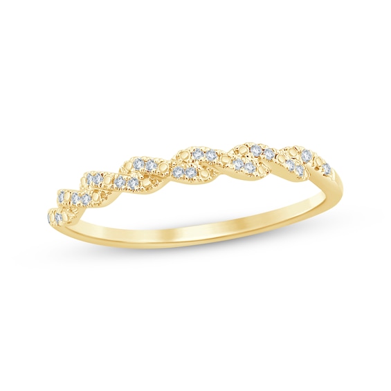 Adore Round-Cut Diamond Twist Anniversary Ring 1/20 ct tw 10K Yellow Gold