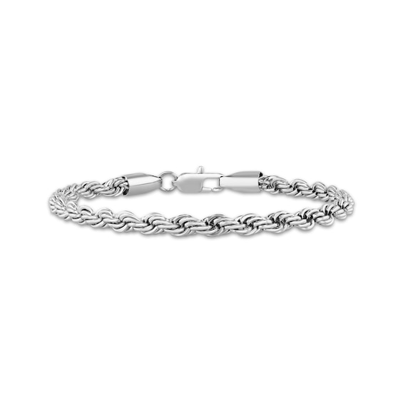 5mm Rope Chain Bracelet Solid Stainless Steel 8.75"