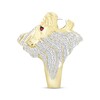 Thumbnail Image 2 of Men's Diamond & Lab-Created Ruby Lion Head Ring 2-1/2 ct tw 10K Yellow Gold