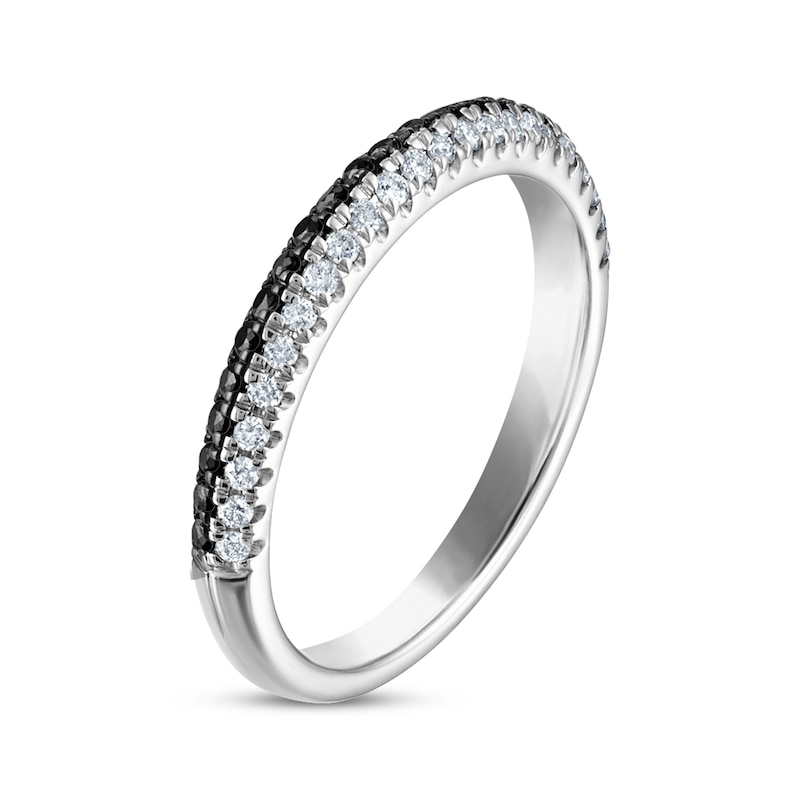 Main Image 2 of Black & White Diamond Anniversary Band 1/3 ct tw 10K White Gold