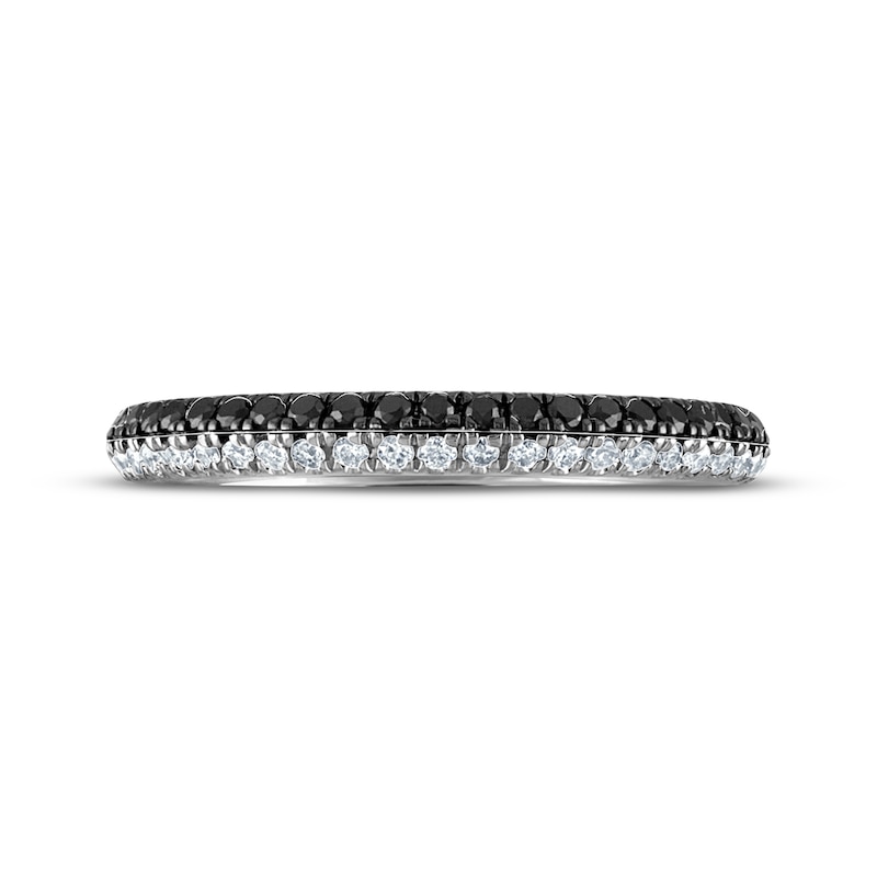Main Image 3 of Black & White Diamond Anniversary Band 1/3 ct tw 10K White Gold