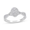 Thumbnail Image 0 of Multi-Diamond Center Oval Ring 1/2 ct tw 10K White Gold