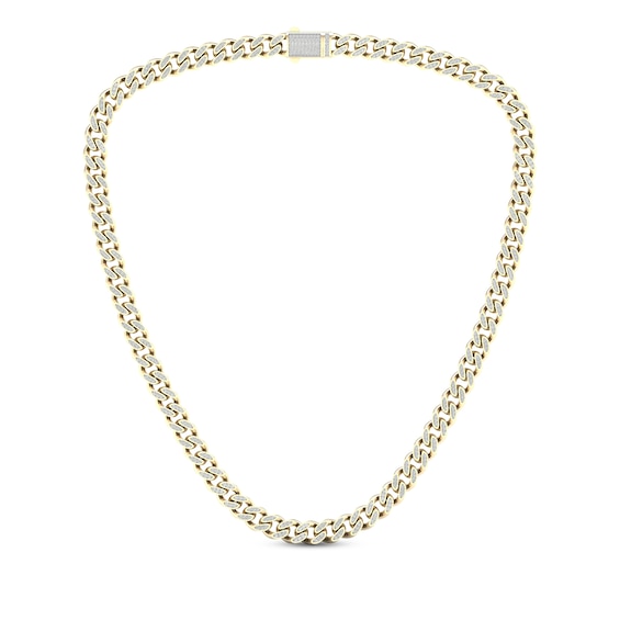 Men's Diamond Curb Chain Necklace 3-1/4 ct tw 10K Yellow Gold 20"