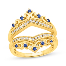 Sapphire & Diamond Enhancer Ring 1/5 ct tw 14K Yellow Gold