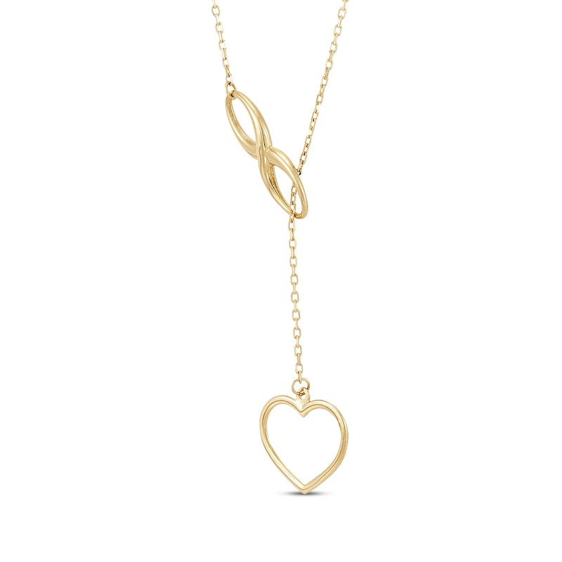 Main Image 2 of Infinity & Heart Lariat Necklace 10K Yellow Gold 19"