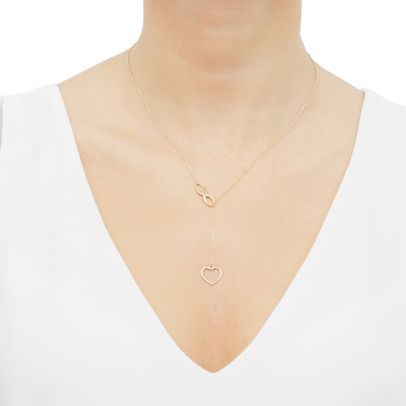 Main Image 3 of Infinity & Heart Lariat Necklace 10K Yellow Gold 19"