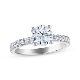 Certified Round-Cut Diamond Engagement Ring 1-3/4 ct tw 14K White Gold